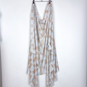 Free People Tan & Silver Scarf Shawl with travel bag
